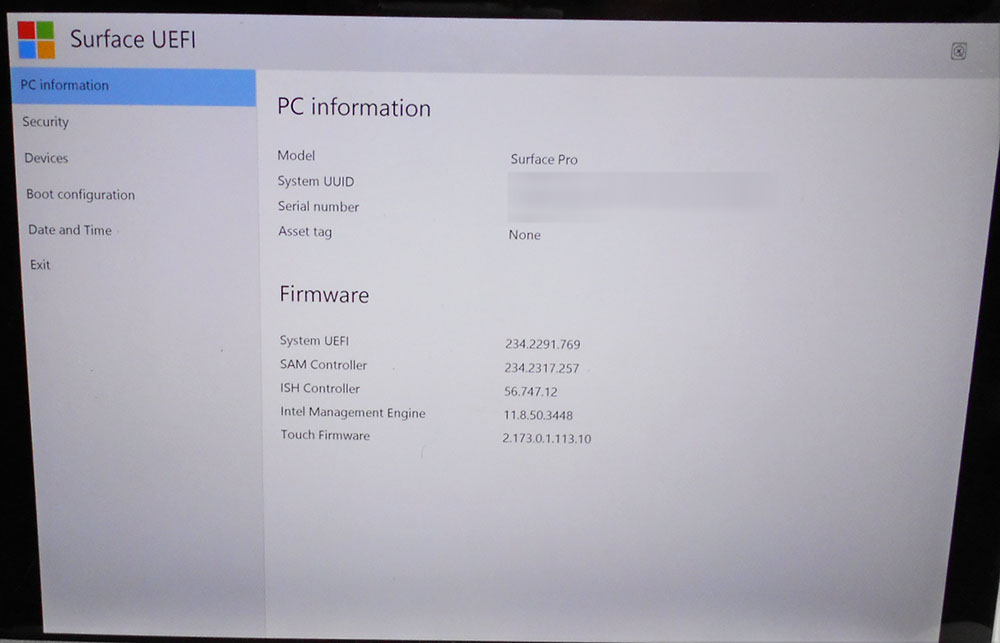 Surface Pro 5 Bios画面が表示されて起動しない パソコンドック24名古屋 庄内緑地公園店 西区