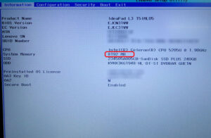 Lenovo IdeaPad L3-15IML05 メモリー増設