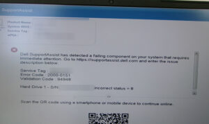 DELL 14 5485 エラー画面
